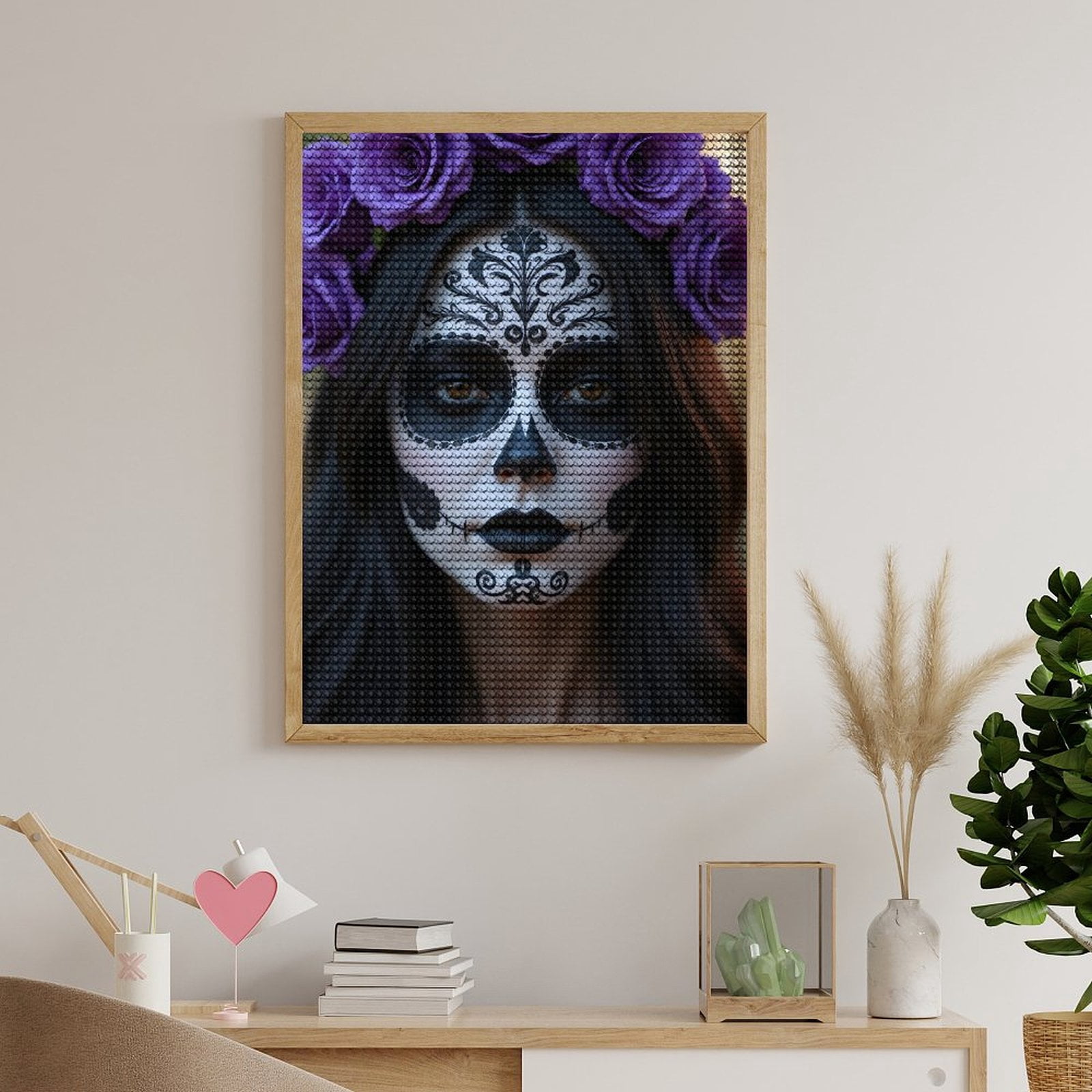 Diamond Art Kits for Adults, Day Of The Dead Face Paint 5D Diamond Painting Kits for Adults Beginners, DIY Full Drill Diamond Painting, Gem Art and Crafts 12x16