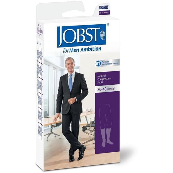 BSN Medical 7766333 JOBST Sock, Knee High, 30-40 mmHg, Size 4, Regular, Navy