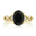 thumbnail image 3 of Gem Stone King 18K Yellow Gold Plated Silver Black Onyx Ring for Women | 2.09 Cttw | Oval 9X7MM | Gemstone Birthstone | Available in Size 5, 6, 7, 8, 9, 3 of 5