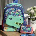 thumbnail image 5 of Mochila auténtica australiana con diseño de dinosaurio sonriente, mochila para estudiantes, cartera, bolso cruzado, estuche extensible para lápices, para niños, 5 of 5