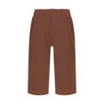 thumbnail image 5 of Jxximdong Shorts for Women Women's Fashionable Casual Slit With Pocket Cotton And Linen Large Size Loose Shorts Brown XXL Pants, 5 of 5