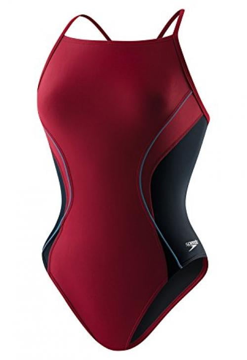 SPEEDO Girls PowerFLEX Eco Revolve Splice Energy Back One Piece Swimsuit Youth