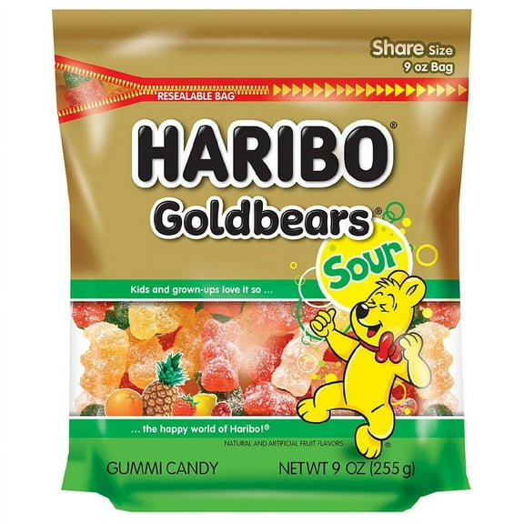 Haribo Sour Gold-Bears, 9.0 oz Bag – Sweet and Sour Gummy Candy Treats