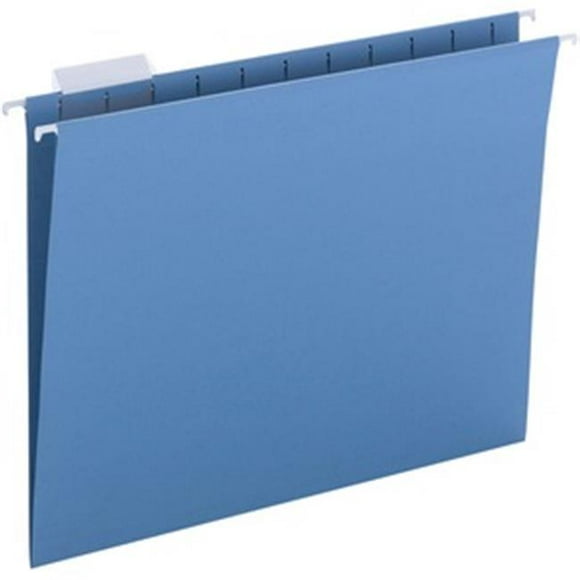 Business Source BSN03176 0.2 Cut Hanging File Folders, Blue - Pack of 25