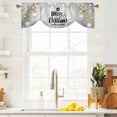 thumbnail image 3 of Christmas Gold Grey Tie Up Valance Curtains for Windows, Kitchen Curtains Window Treatments, Winter Snowflakes Xmas Balls Geometric Short Window Shades Valances for Bedroom Bathroom Cafe 54"x18", 3 of 8