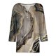 thumbnail image 4 of Blusas de Manga Corta para las Mujeres Impresas 3/4 Manga Cuello Redondo Blusa Casual, Ligero Diario Superior, 4 of 5