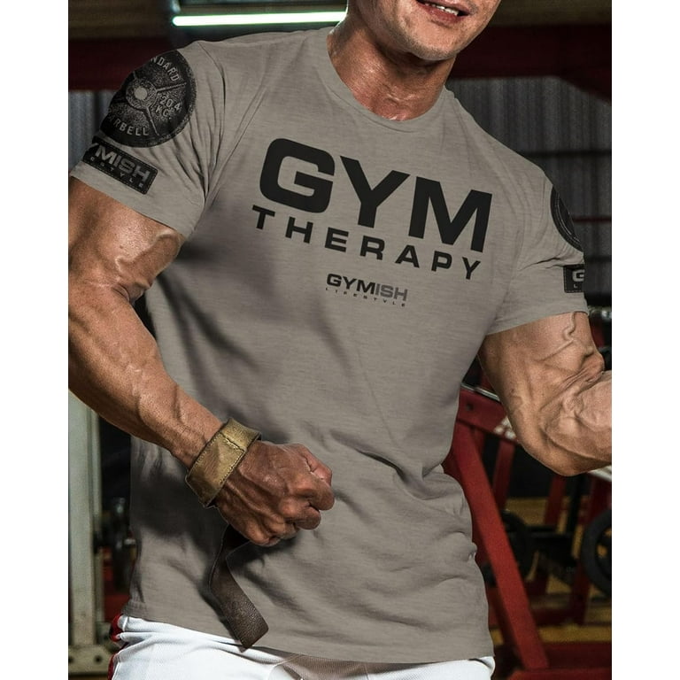 Gymish Gym Therapy Workout Shirts for Men – Cool Funny Gym T-Shirt