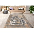 thumbnail image 4 of LaDole Rugs Contemporary Marble Pattern Bordered Abstract Modern Area Rug - Premium Durable 5x8 Carpet for Living Room, Bedroom, and Office - Silver, Beige and Grey, 5x7, 5'3" x 7'3" (160cm x 220cm), 4 of 8