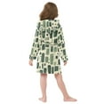 thumbnail image 7 of FORMRS Niños Bathrobe Unisex Hooded Robe Soft Plush Pajamas Sleepwear, Size 10-12T, Green Geometric, 7 of 7