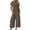 Coffee, variant on Valentines Day SEMPAI Women'S Solid Color Short-Sleeved Casual Wide-Leg Jumpsuit With Button Pockets Up to 65% off