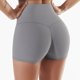 thumbnail image 3 of Mujeres entrenamiento yoga shorts color puro fitness alta cintura slim fit cadera estiramiento costilla pantalones cortos para correr, 3 of 5