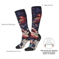 thumbnail image 3 of Daiia Sports Socks Colorful Flower Peacock Printed Novelty Crew Socks for Men Women Knee High Socks Cotton Socks Soft & Breathable Support Unisex Socks, 3 of 9