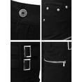 thumbnail image 4 of Pantalónes PaHombres Delgado Plano Cinco Bolsillos Hebillas CremalleDeco Pantalones Elástico De Algodón Negro 28, 4 of 6