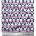 thumbnail image 1 of Soimoi Georgette Viscose Fabric Penguin Ocean Print Fabric by The Yard 42 Inch Wide, 1 of 3