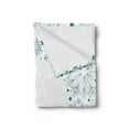 thumbnail image 2 of Teal and White Soft Flannel Fleece Blanket, Christmas Themed Circular Composition with Different Ornamental Snowflakes, Cozy Plush for Indoor and Outdoor Use, 70" x 90", Teal White, by Ambesonne, 2 of 5