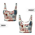thumbnail image 5 of Kdxio Patchwork In Country Style Print Workout Crop Tank Top for Women Racerback Yoga Tank Tops Athletic Sports Shirts Exercise Undershirts, 5 of 9