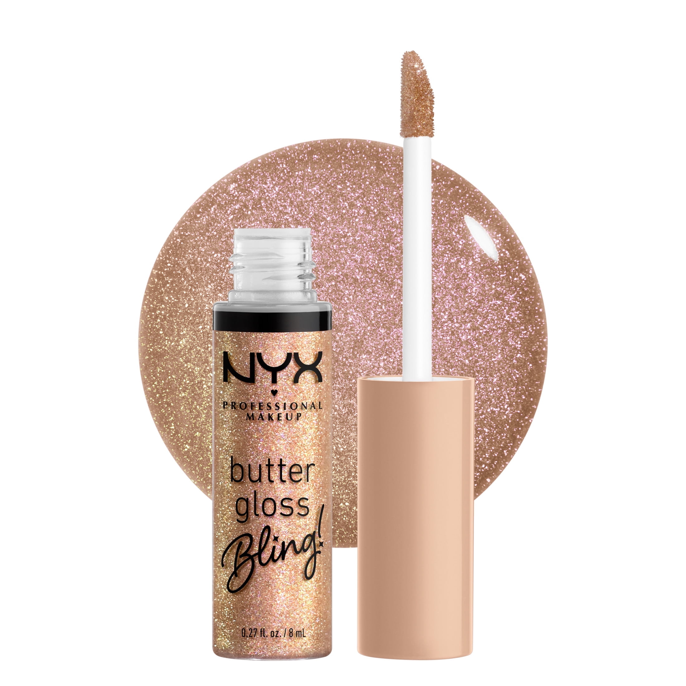 NYX Professional Makeup Butter Butter Gloss Bling Non Sticky Lip Gloss, Bring The Bling, 0.27 fl oz