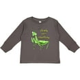 thumbnail image 3 of Inktastic Praying Mantis- Clearly Up to Something Boys or Girls Long Sleeve Toddler T-Shirt, 3 of 5