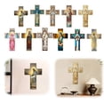 thumbnail image 5 of Vintage Wooden Christ Wall Cross, Sacred Cross Wall Decor, Realistic Hanging for Home Crucifix Catholic Inspirati, 5 of 9