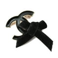 thumbnail image 1 of Pre-Owned CHANEL brooch pin here mark ribbon motif gold black (Good), 1 of 5