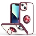 thumbnail image 2 of Ring Case Compatible with Apple iPhone 14 Pro Max (6.7") Magnetic Ring Stand Holder Hybrid Thick Chromed Kickstand Color Frame TPU + Hard PC Cover [ Burgundy ], 2 of 4