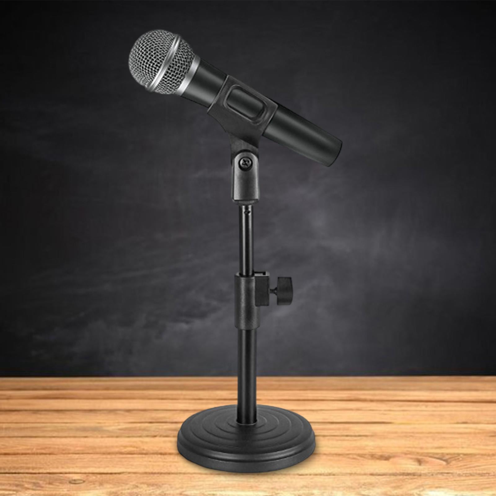 QccHieUs Desktop Microphone Stand Compact Adjustable Height for Party Concert Meeting