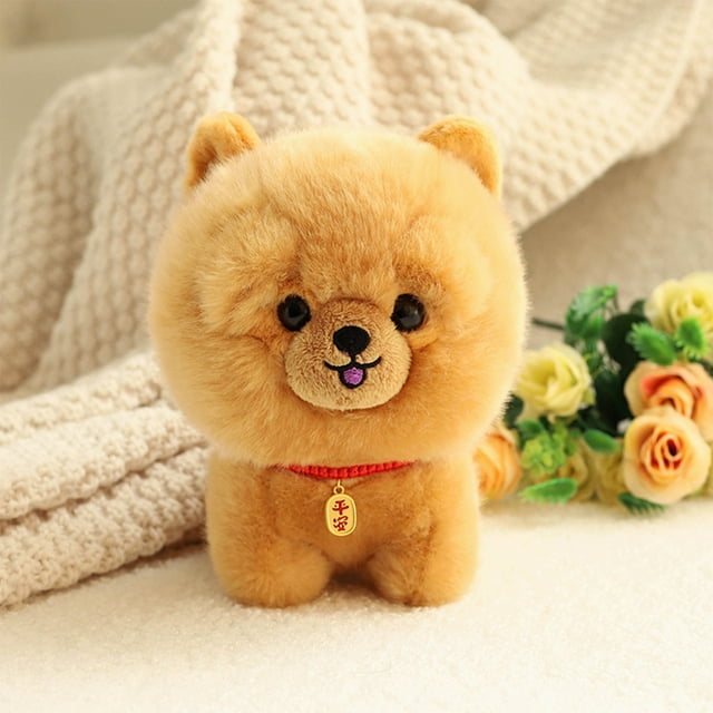 Poupée en Peluche Chiot Simulé, Jouet Chien de Compagnie Doux et Mignon, Poupée Compagnon Confortable à Câliner, Jouet en Peluche Réutilisable et Léger, Poupée à Fines Coutures Facile à Nettoyer, Peluche de Joli Décor pour la Maison, Jouet Cadeau d'Anniversaire et de Fête