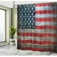 thumbnail image 5 of Ambesonne American Flag Shower Curtain, US Flag Plate, 69"Wx84"L, Red Grey, 5 of 5
