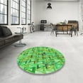 thumbnail image 4 of Ahgly Company Machine Washable Indoor Square Transitional Emerald Green Area Rugs, 7' Square, 4 of 7