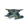thumbnail image 4 of Cat Piggy Bank, Happy Teddy Cat Illustration with a Dead Fish Skeleton Cartoon Toy Humor Print, Ceramic Coin Bank Money Box for Cash Saving, 3.6" X 3.2", Grey Cream, by Ambesonne, 4 of 4