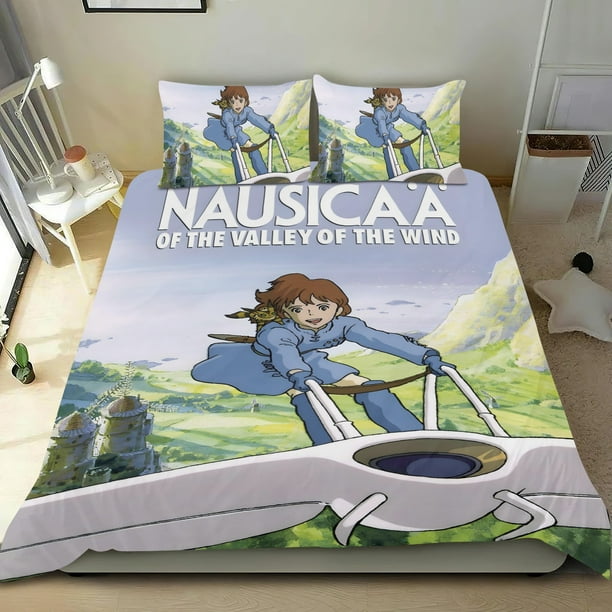 Nausicaä del Valle del Viento Conjunto de sábanas temático, trío de piezas, cómodo y amigable con la piel, diseño único, regalo de decoración para el hogar para familiares, amigos y fans,140cm *210cm