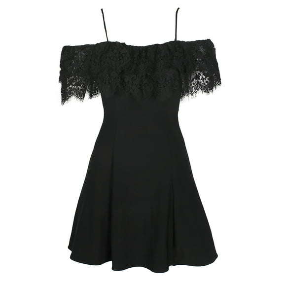 Betsy Adam Black Off-The-Shoulder Fit And Flare Dress  6