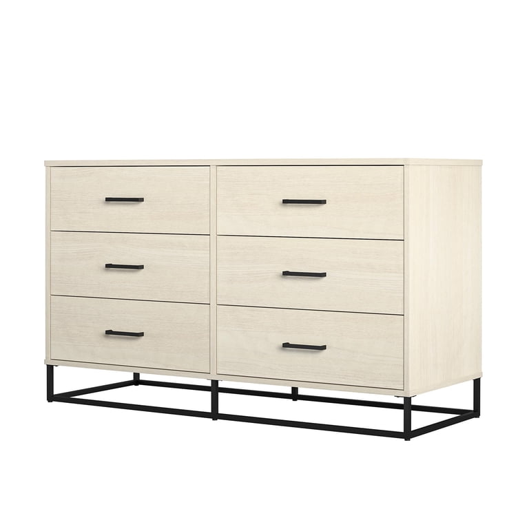 Novogratz Kelly 6 Drawer Dresser, Ivory Oak - Walmart.com