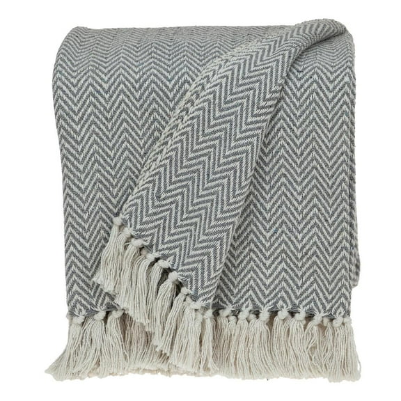 Parkland Collection Isla Transitional Gray 52" X 67" Woven Handloom Throw