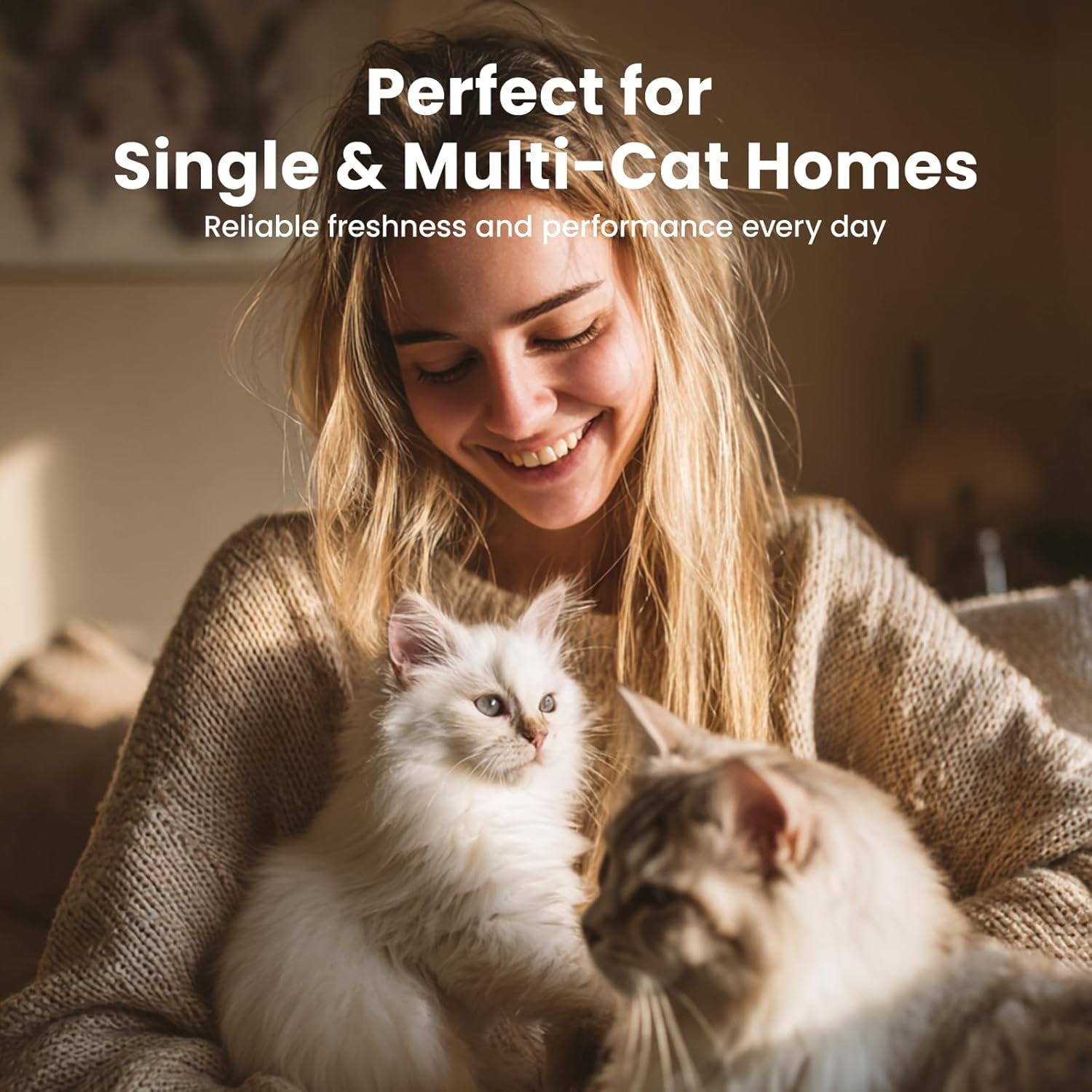 Cat Litter Pellets Works in Double-Layer Litter Boxes Natural Mineral Formula with Odor Control, Low Dust & Low Tracking, Non-Clumping Cat Litter, Lightweight & Safe(3.5LBS*4)