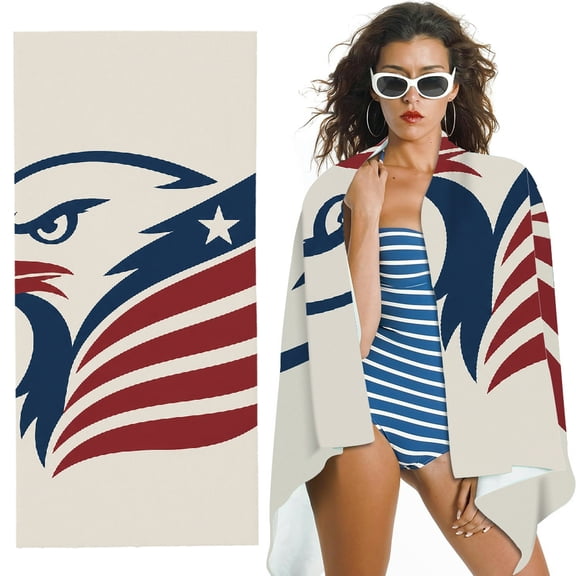 RKSupls quickly absorb moisture Beach Towel
- Eagle Head Flag Wing Print, Ultra-Soft Microfiber Ideal for Bathroom, beach , Soft Super Absorbent- 30x60 in