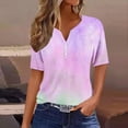 thumbnail image 2 of Diufon Womens Tie-Dye Summer Tops Casual V Neck T-Shirts Button Down Short Sleeve Tunic 2024, 2 of 5