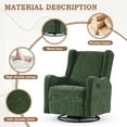 thumbnail image 6 of Lunale Swivel Glider Rocking Chair for Nursery, Wingback Upholstered Glider Rocker for Living Room, Green Chenille Fabric, 6 of 8