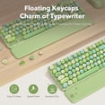 thumbnail image 6 of Wireless Keyboard and Mouse Combo Latte, Retro Round Keycaps, Full Size with Detachable Wrist Rest, 2.4G for PC Mac Windows, 6 of 9