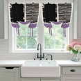 thumbnail image 4 of Purple Black Balloon Curtains for Bedroom/Front Door/Bathroom, Farmhouse Striped Modern Abstract Art Tie Up Curtains 63 Inch Length Light Filtering Kitchen Curtains Shades for Windows 46"x63", 4 of 8