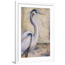 Art.com Blue Heron I Art Print by Patricia Pinto, White Frame Wall Art, 32" x 44"