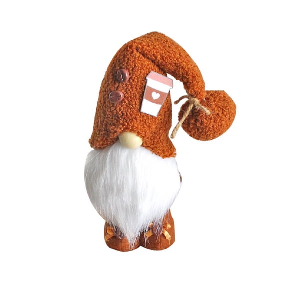 Godderr 10.2*4.3inch Coffee Rudolph Faceless Doll Creative Coffee Bar Standing Doll Decoration Window Display