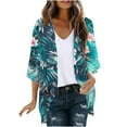 thumbnail image 2 of Cárdigan de manga larga para mujer, blusa informal estampada con bolsillo, abrigo tipo cárdigan para mujer, 2 of 5