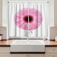 thumbnail image 2 of Ambesonne Pink and White Kitchen Curtains, Gerber Daisy, 55"x45", Pale Pink White, 2 of 3