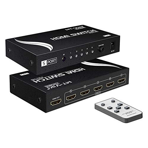 Skubbe Globus betaling MT-VIKI 4K HDMI Switch 5 in 1 Out w/IR Remote Control, 5 Port Switcher  Selector Box for Xbox Nintendo PS3 PS4 TV Fire Stick Roku - Walmart.com