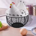 thumbnail image 2 of Iron Egg Storage Basket Snack Fruit Basket Creative Collection Ceramic Hen Ornaments Decoration Kitchen Accessories A, 2 of 4