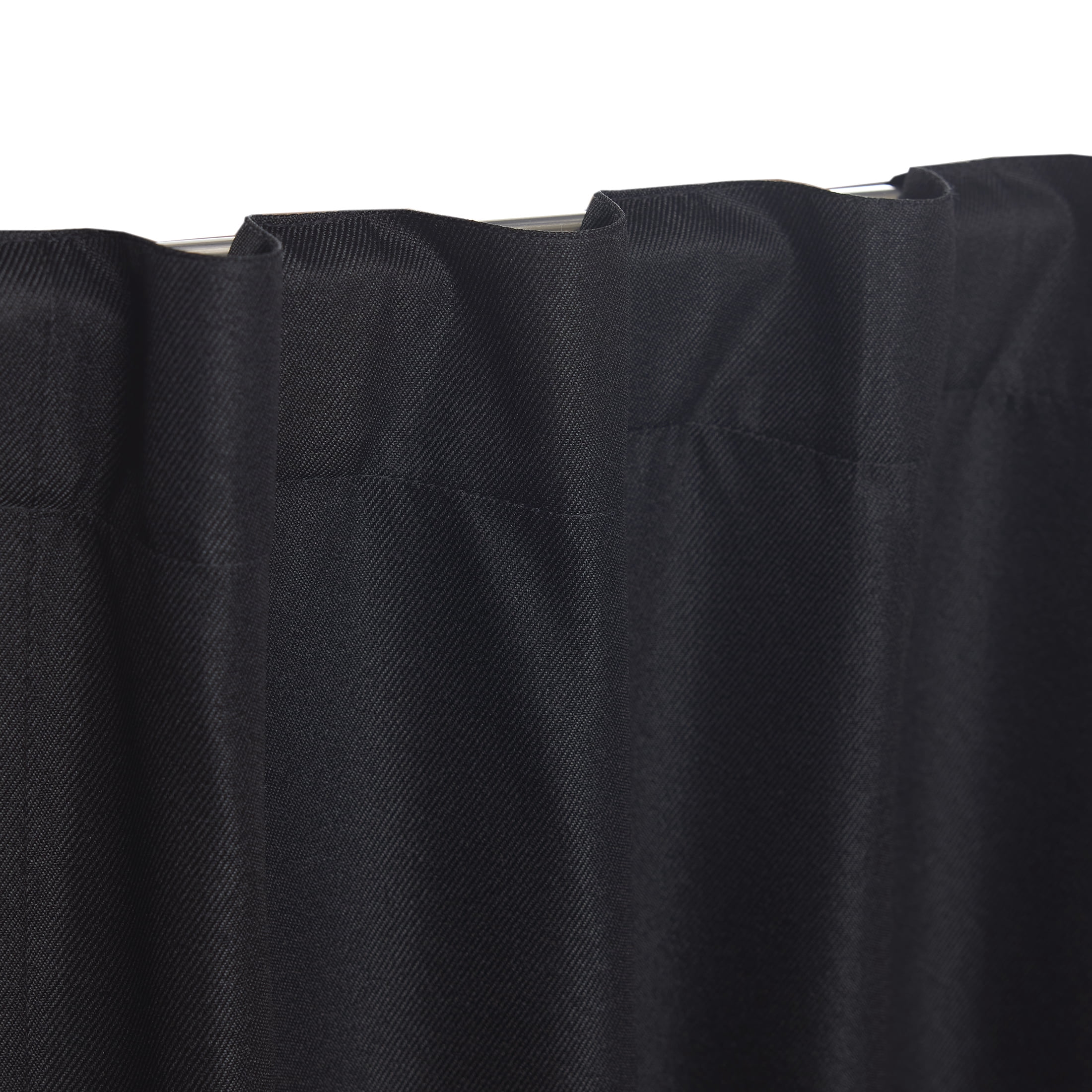 Mainstays Black Solid Blackout Rod Pocket with Back Tabs Curtain Panel Pair, Set of 2, 30" W x 63" L