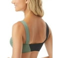 thumbnail image 3 of Vince Camuto BLACK/IGUANA Sunblock Square-Neck Bikini Swim Top, US Small, 3 of 4