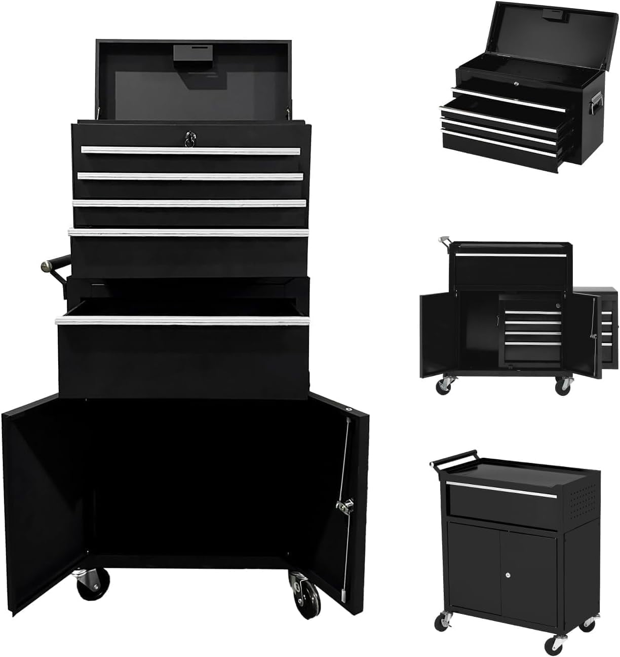 WildBreak 5 Drawers Tool Chest, with Wheels, Heavy Duty, for Garage & Workshop, Black