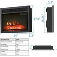 24 Inch Electric Fireplace Insert 1400W Embedded&Freestanding Realistic